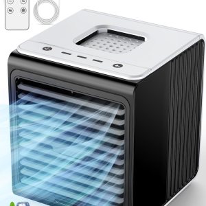 FANCOLE Aire acondicionado personal, aire acondicionado portátil 3 en 1 con control remoto, 3 velocidades, enfriador de aire pequeño alimentado por FANCOLE Aire acondicionado personal, aire acondicionado portátil 3 en 1 con control remoto, 3 velocidades, enfriador de aire pequeño alimentado por