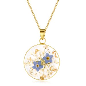 Forget-Me-Not and Queen Anne’s Lace Pressed Wildflower Necklace  Gold Pressed Flower Necklace  Personalized Handmade Necklaces for Women Forget-Me-Not and Queen Anne’s Lace Pressed Wildflower Necklace  Gold Pressed Flower Necklace  Personalized Handmade Necklaces for Women