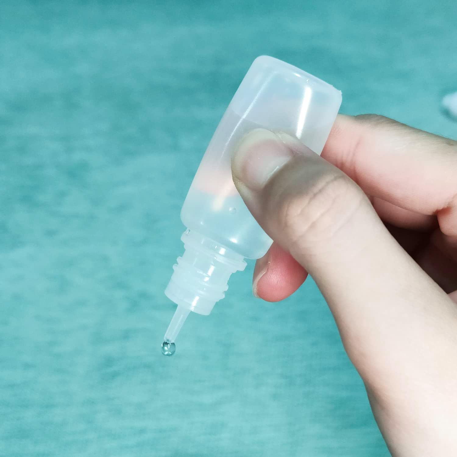 SmaUnicorn 10 botellas de gotero de líquido exprimibles vacías de LDPE de 0.3 fl oz (0.3 onzas), recipiente con gotero líquido para ojos con tapas
