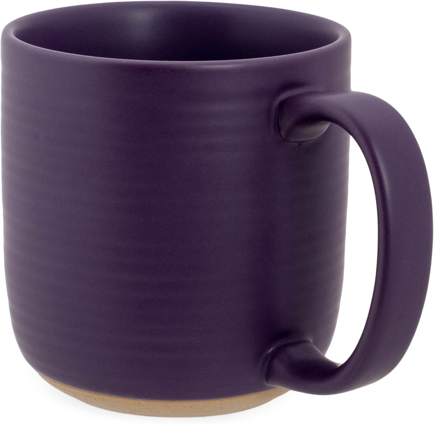 Elanze Designs Juego de 4 tazas de café con fondo de arcilla cruda de 16 onzas, color morado