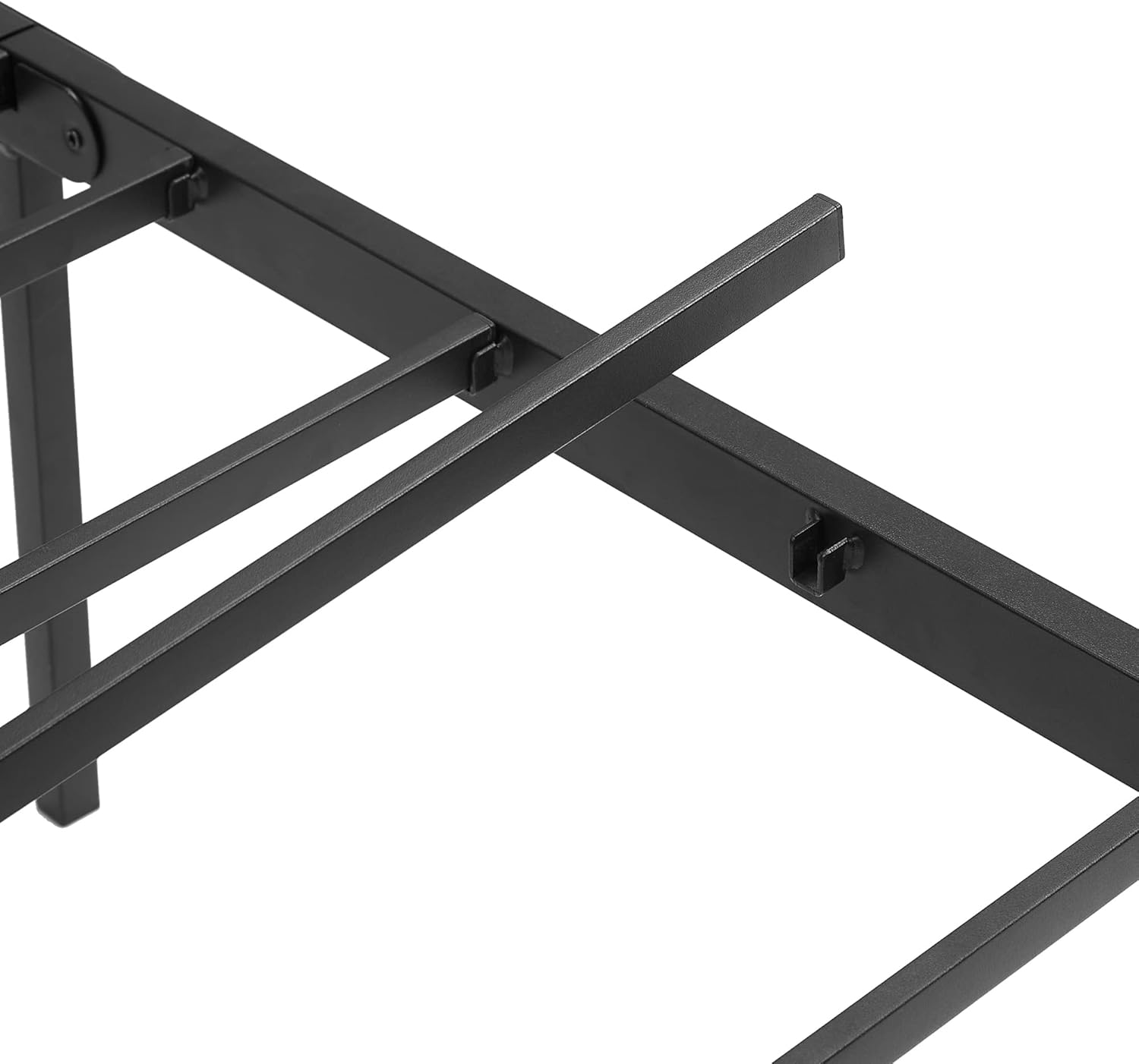 VECELO Base de cama clásica de metal con cabecera y estribo de estilo victoriano, no necesita somier, tamaño Queen