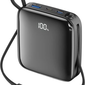 20000mAh Power Bank Carga rápida 22.5W 20W PD USB C Cargador portátil con cables integrados Batería externa universal Paquete de energía Banco de 20000mAh Power Bank Carga rápida 22.5W 20W PD USB C Cargador portátil con cables integrados Batería externa universal Paquete de energía Banco de