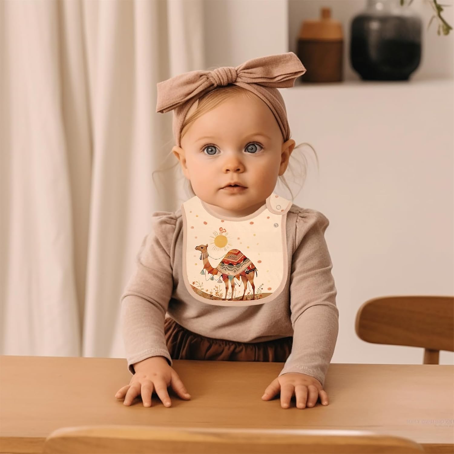 Maiwa Paquete de 6 baberos de algodón impermeables con broches para bebés, niños y niñas, dentición babeo y alimentación