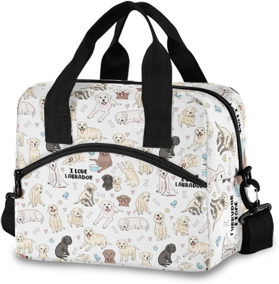 Labrador – Bolsa de almuerzo con aislamiento para perros, contenedor de alimentos para preparación de comidas, bolsa enfriadora para escuela,