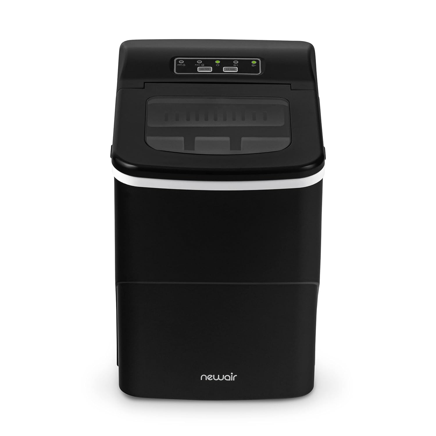 Newair Máquina de hielo para encimera, negro mate, portátil y ligera, control intuitivo, tamaño de hielo grande o pequeño, piezas fáciles de limpiar
