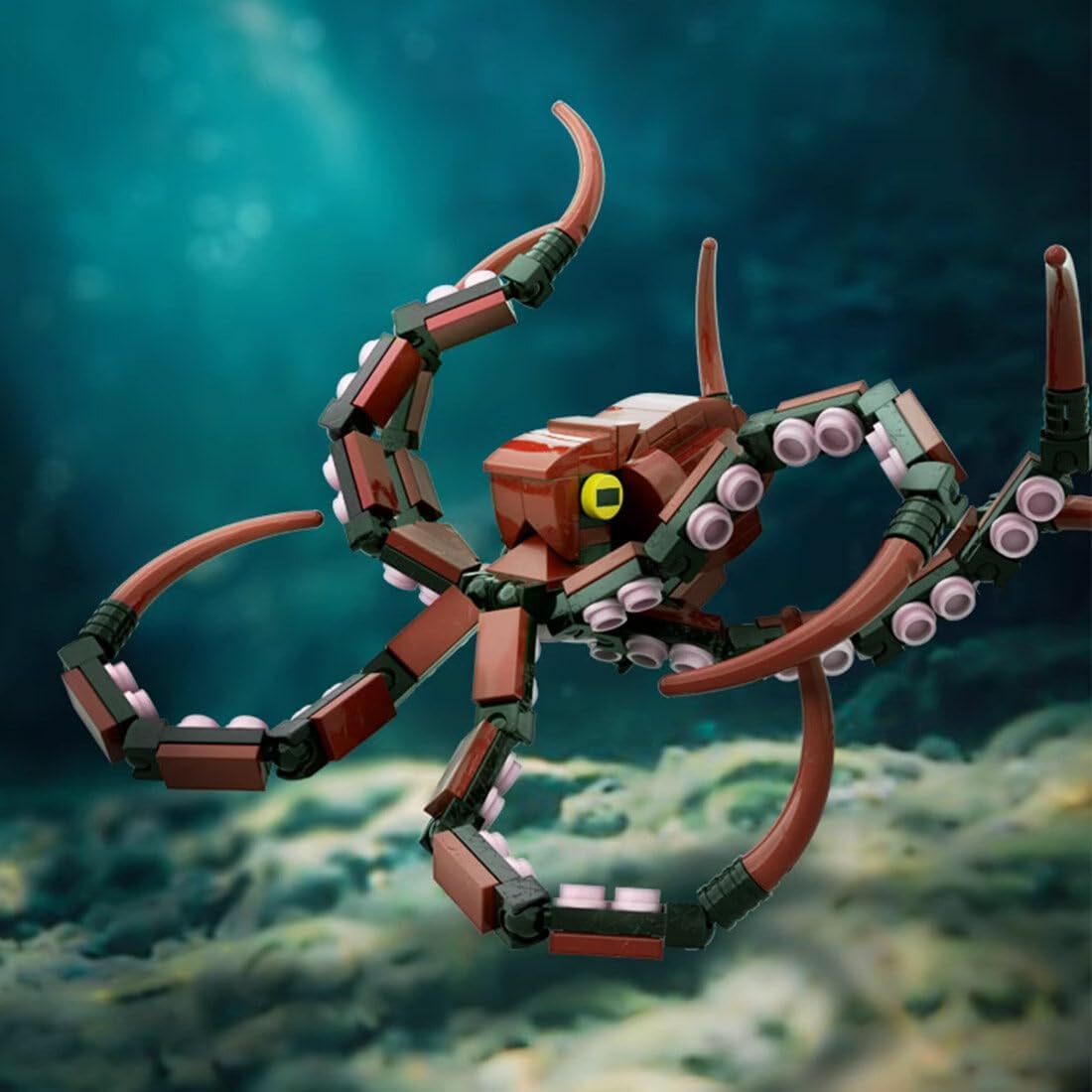 Aetheria MOC – Juego de construcción de pulpo, criatura marina profunda, pulpo, bloques de construcción, adorno creativo, juguete para niños y