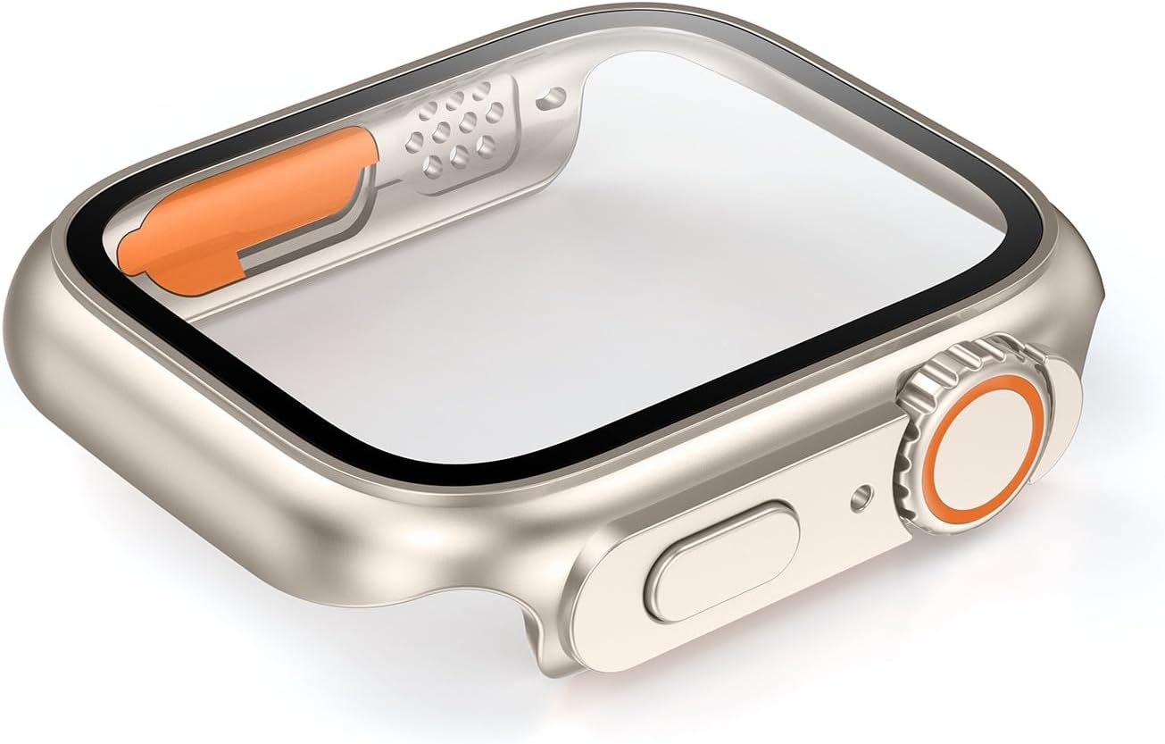 VBWVA Funda firme de PC para carcasa Apple Watch de 1.772 in, 1.614 in, 1.732 in, 1.575 in, 1.654 in, 1.496 in, apariencia de vidrio, actualización