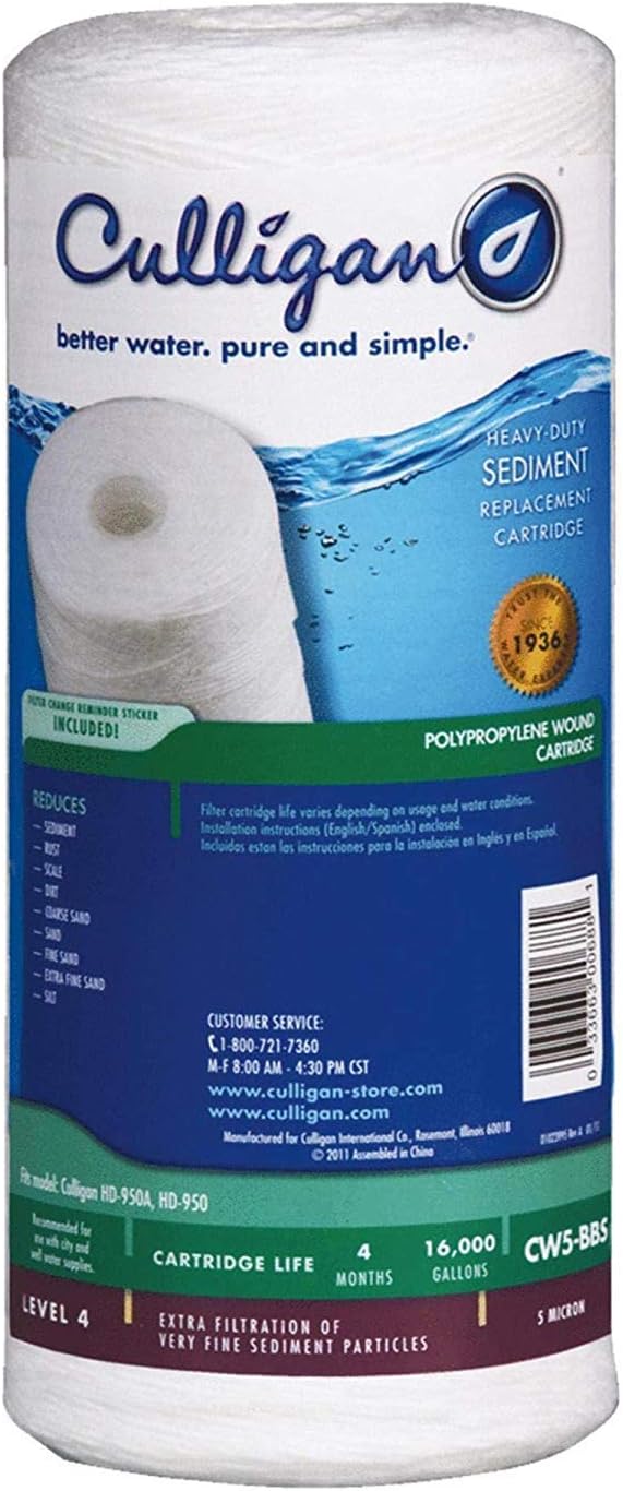 Culligan CW5-BBS – Cartucho de filtro de agua prémium para toda la casa, 16,000 galones, paquete de 3