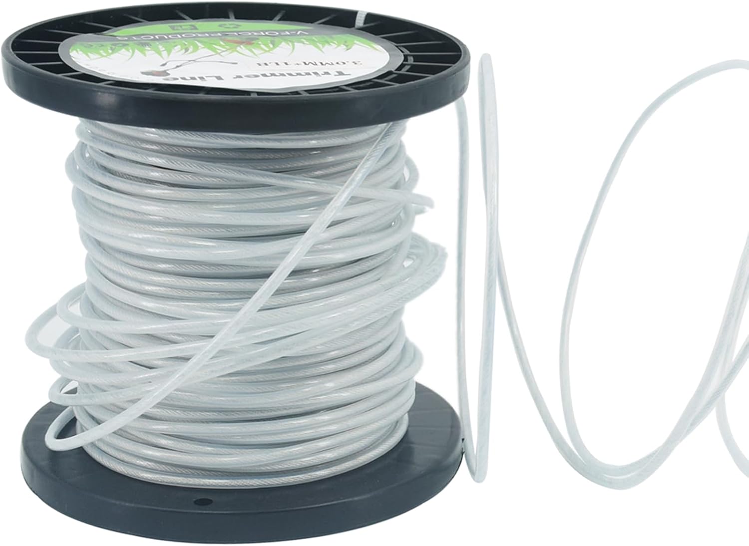 . Línea de recortadora redonda de 120 pulgadas, alambre de acero universal, para recortar hierba, línea de cable de alambre resistente,