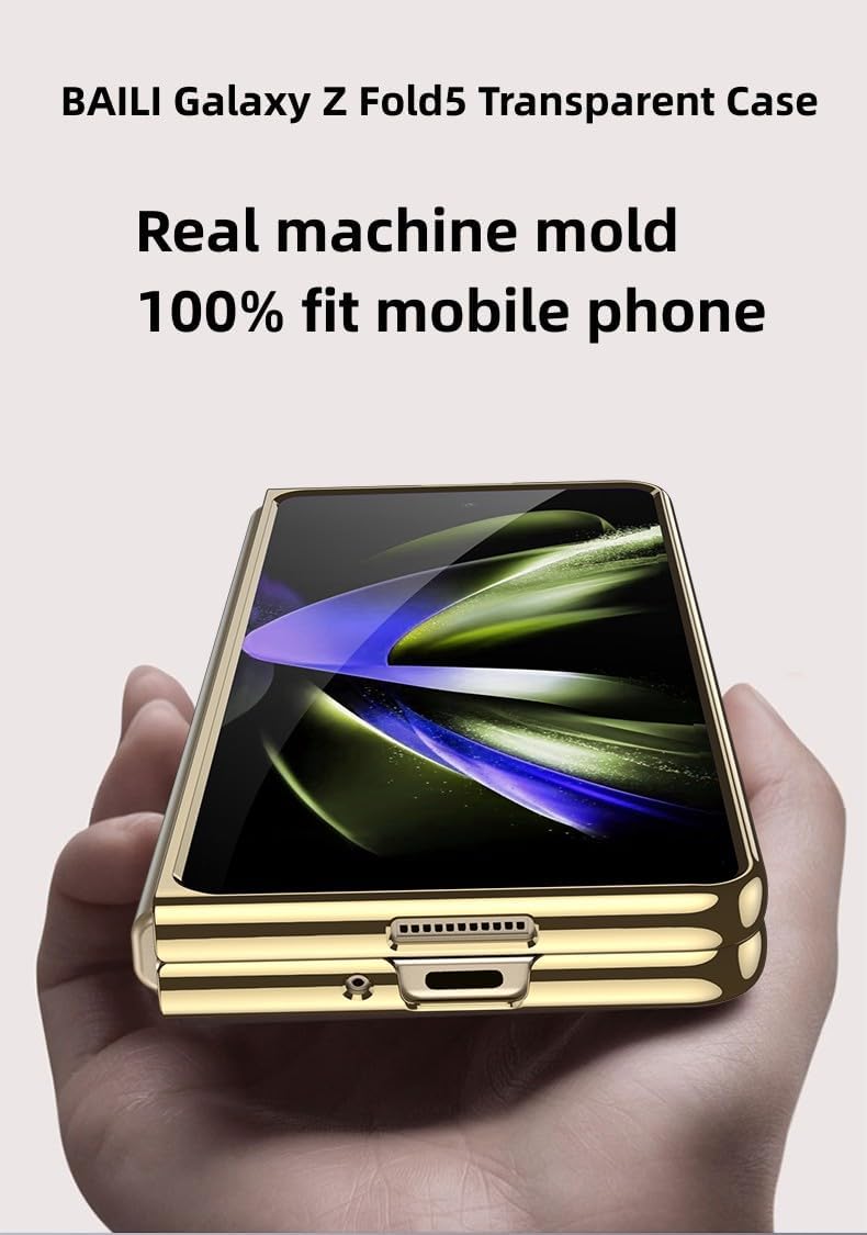 BAILI Funda transparente para Galaxy Z Fold5, transparente de alta definición, ultrafina de PC para Z Fold 5, ultrafina como Cicada Z Fold5, carcasa