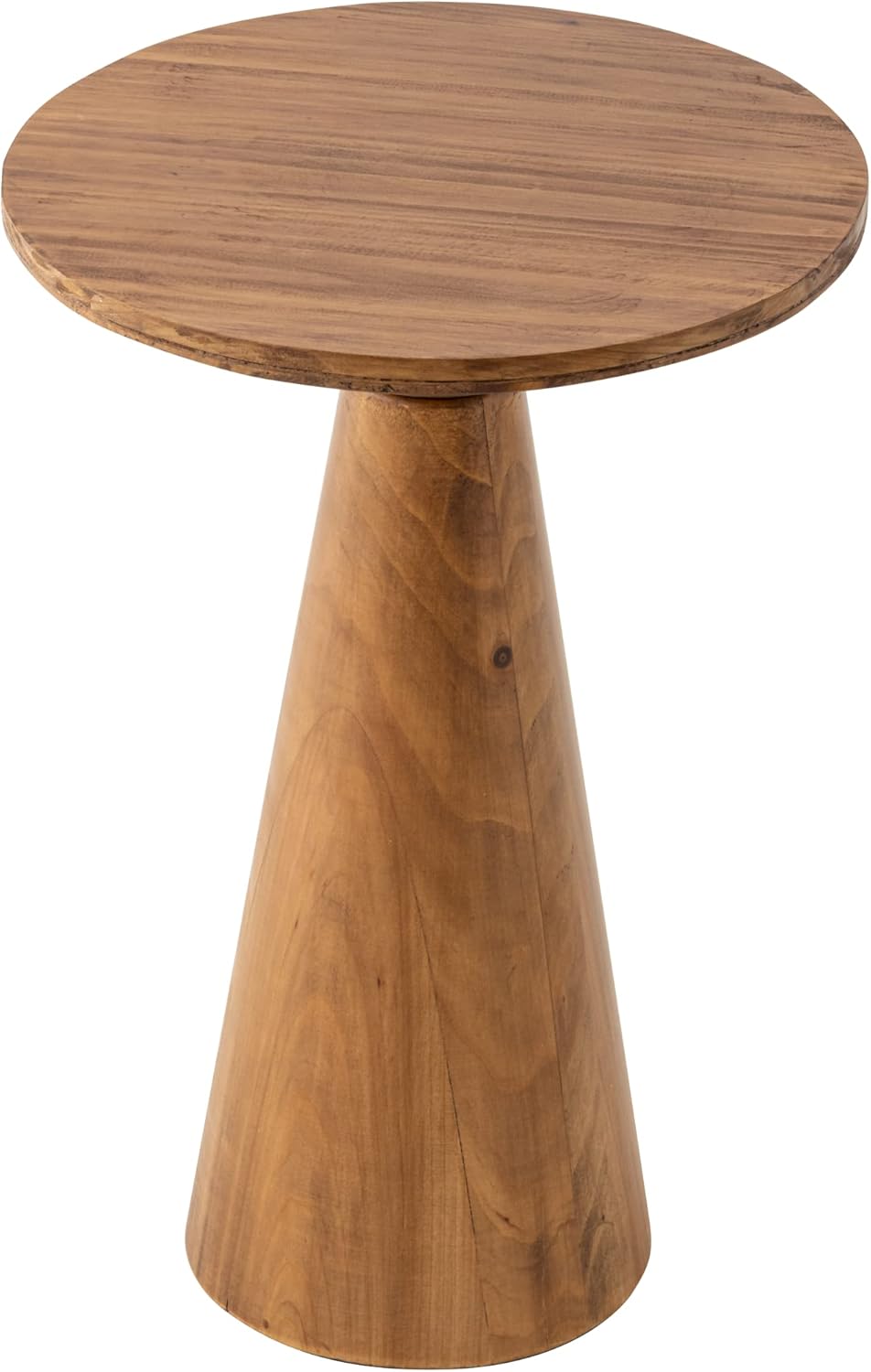 Mesa auxiliar de pedestal pequeña, redonda de granja, mesa de martini, soporte de madera para plantas, mesa rústica para bebidas para espacios
