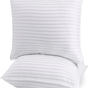 Utopia Bedding – Almohadas de cama para dormir, tamaño europeo (blanco), juego de 2, calidad de hotel refrescante, para dormir de espalda, boca Utopia Bedding – Almohadas de cama para dormir, tamaño europeo (blanco), juego de 2, calidad de hotel refrescante, para dormir de espalda, boca