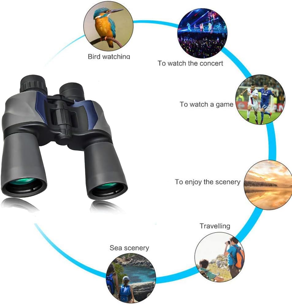 ROLTIN Prismáticos para adultos, prismáticos HD 10X50 con visión nocturna, rellenos de nitrógeno, impermeables y a prueba de niebla, prisma BAK4,