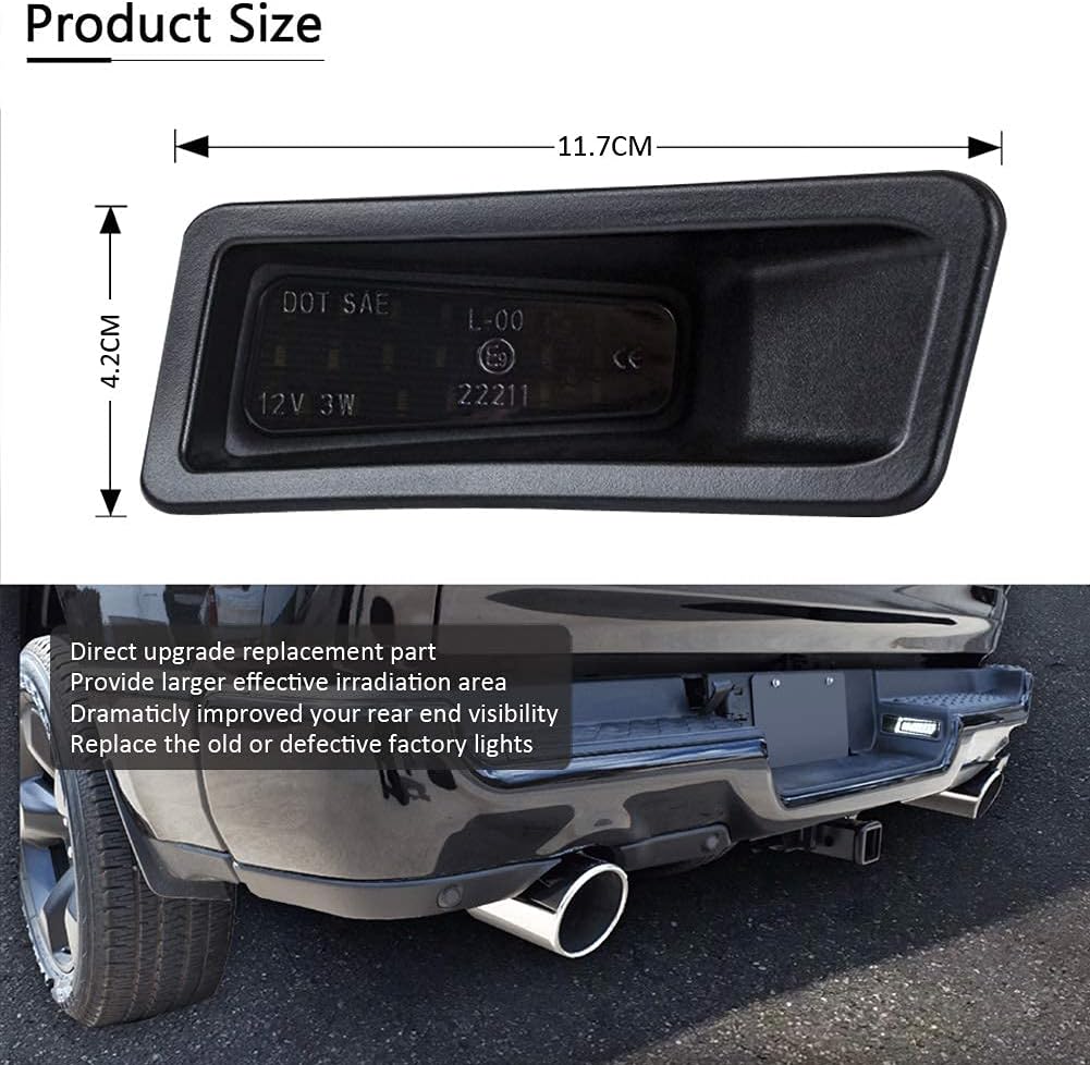 D-Lumina Conjunto de lámpara LED para matrícula, lente ahumada, compatible con Dodge Ram 1500 2019, 2020, 2021, 2022, luces blancas de 6000 K,