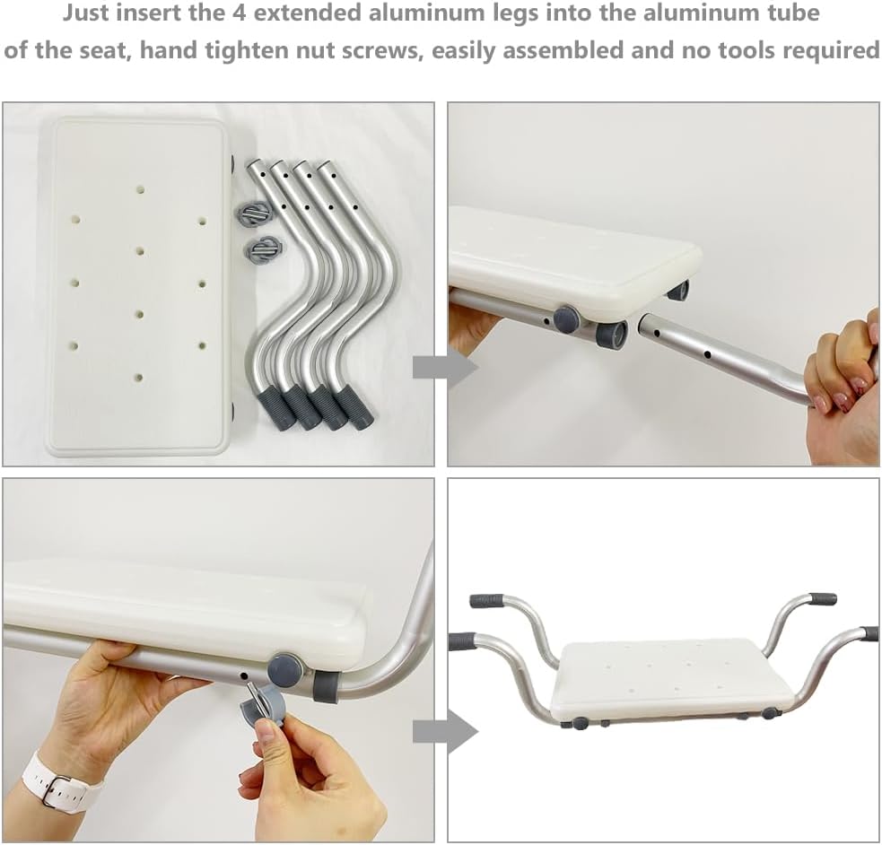 Asiento de banco de baño suspendido para ducha, asiento de seguridad para bañera para personas mayores discapacitadas, accesorios de baño para