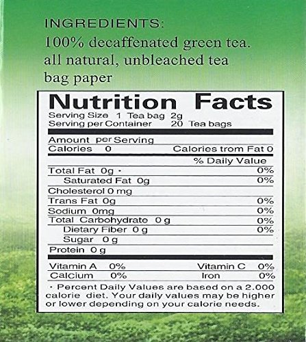 GoTo Tea Té verde chino descafeinado (20 bolsas de té) (paquete de 2)