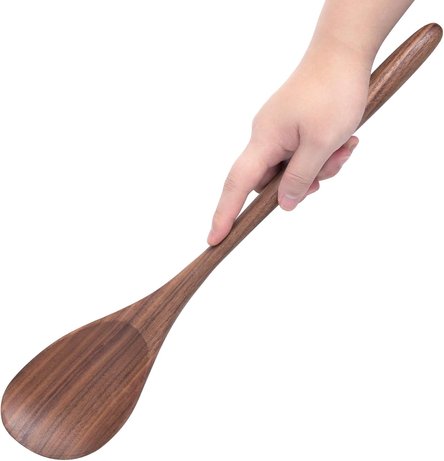 Cuchara de madera gigante de nogal para cocinar, utensilio de cocina grande, cuchara de esquina grande de 17 pulgadas, cuchara en ángulo recto,