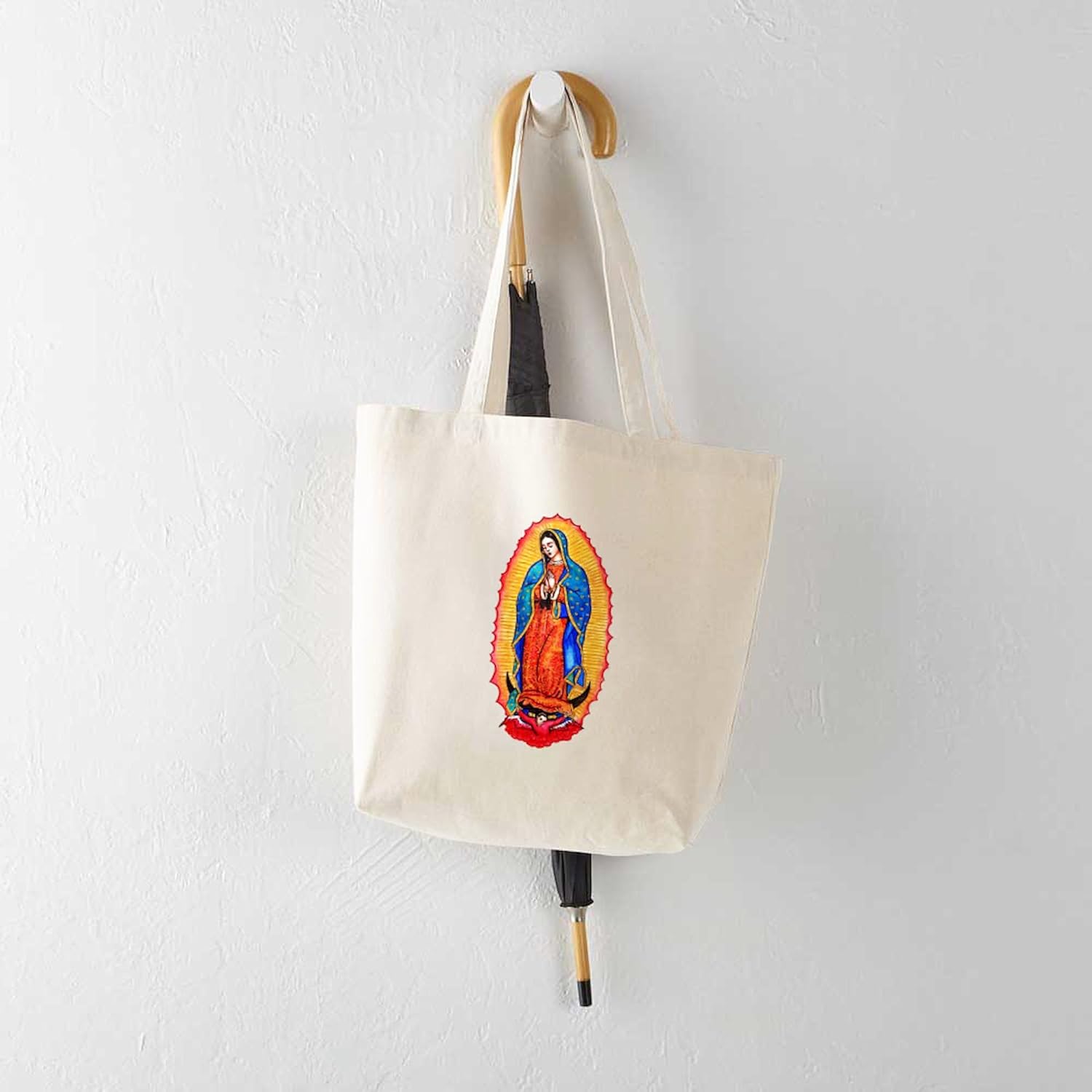 CafePress Virgen de Guadalupe Tote Bag Natural Canvas Tote Bag, bolso de compras de tela