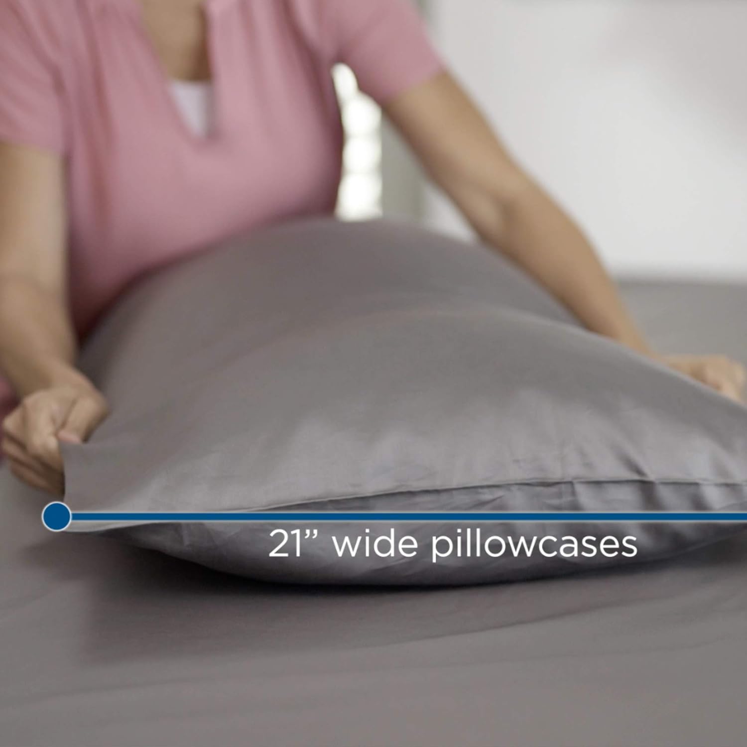 MyPillow Juego de fundas de almohada Giza Queen, marfil