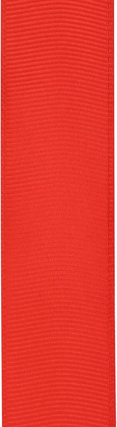 Maclemon Cinta de grogrén rojo amapola de 1 pulgada x 100 yardas para manualidades, lazos para el cabello, envoltura de regalos, costura floral de