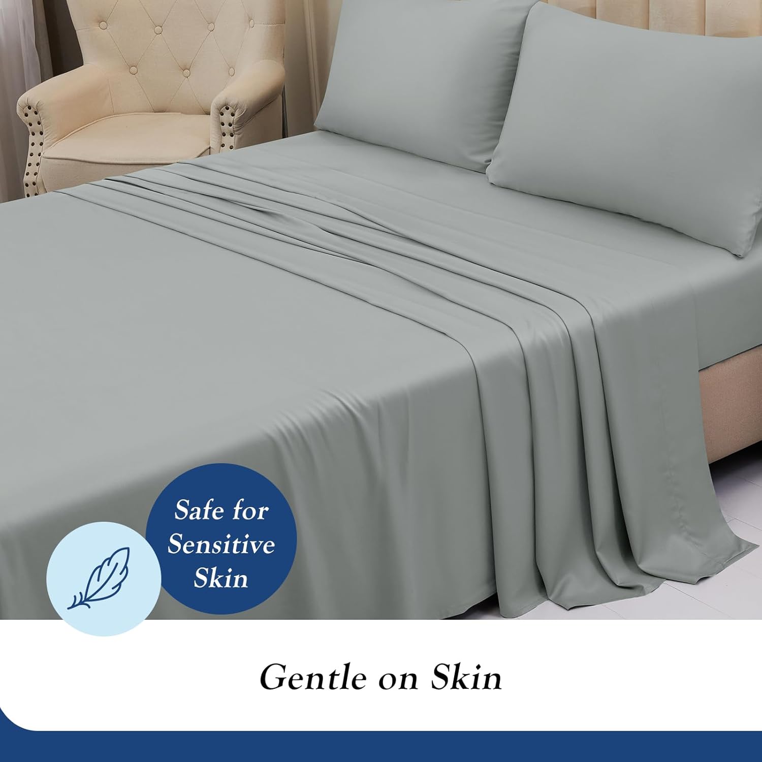 YIYEA Juego de sábanas Queen  Sábanas de bambú 100% orgánico  600 hilos  Sábanas refrescantes de bambú transpirable para cama tamaño Queen  Bolsillo