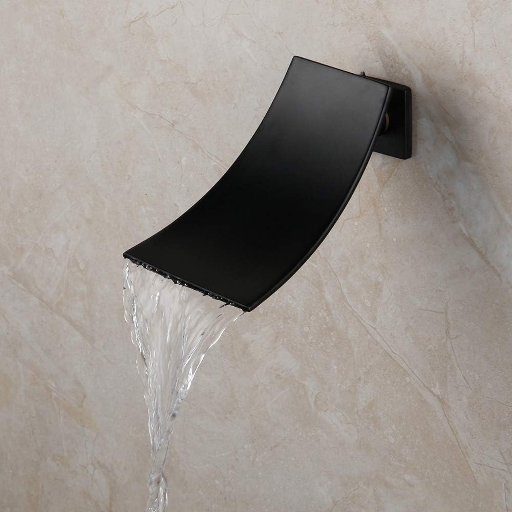 Sistema de ducha negro para baño, cabezal de ducha cuadrado de lluvia de 8 pulgadas, montado en la pared, válvula mezcladora de 3 vías, boquilla de
