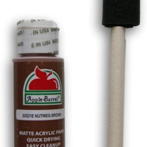 Apple Barrel Juego de pintura acrílica, marrón nuez moscada con pincel de espuma para principiantes Apple Barrel Juego de pintura acrílica, marrón nuez moscada con pincel de espuma para principiantes