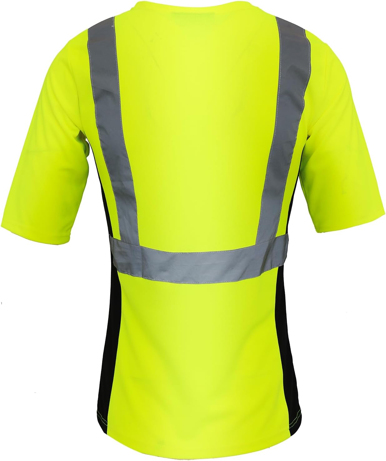 WORK IDEA Camiseta de seguridad para mujer, cinta reflectante, de alta visibilidad, para trabajo, construcción, manga corta