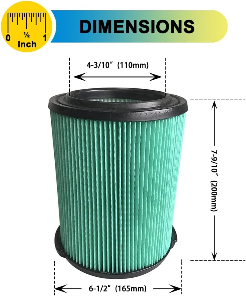 SpaceTent Paquete de 1 filtro de cartucho de repuesto HEPA CMXZVBE38753 para aspiradora CRAFTSMAN de 5 a 20 galones, parte # 9-38753, 38753
