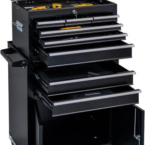 WAYTRIM Cofre de herramientas, gabinete de almacenamiento de herramientas, rodillo de 8 cajones, ganchos laterales y forros de cajones, con WAYTRIM Cofre de herramientas, gabinete de almacenamiento de herramientas, rodillo de 8 cajones, ganchos laterales y forros de cajones, con