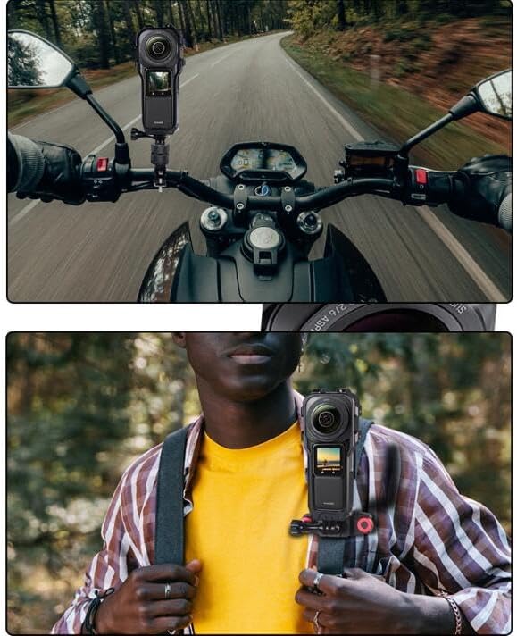 Marco de protección extendida para cámara Insta360 ONE RS 1 pulgada 360 Edition, agujero roscado de 14 con doble soporte de zapata fría, ultraligero