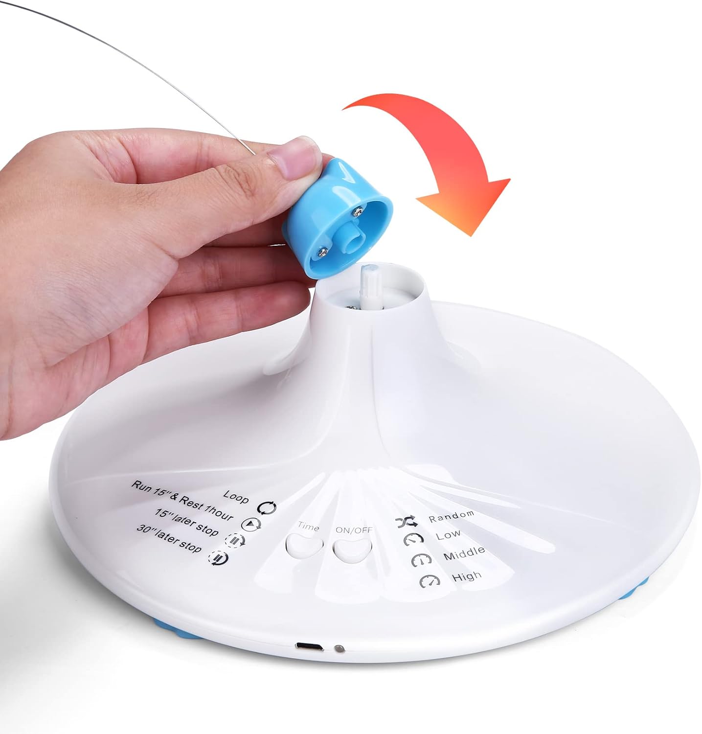 PETTOM Recambios para gatos Juguete B0936T245Z Interactivo Teaser Gatos Juguete Tres Mariposas Giratorias Divertido Ejercicio Gatito Juguete Mascota