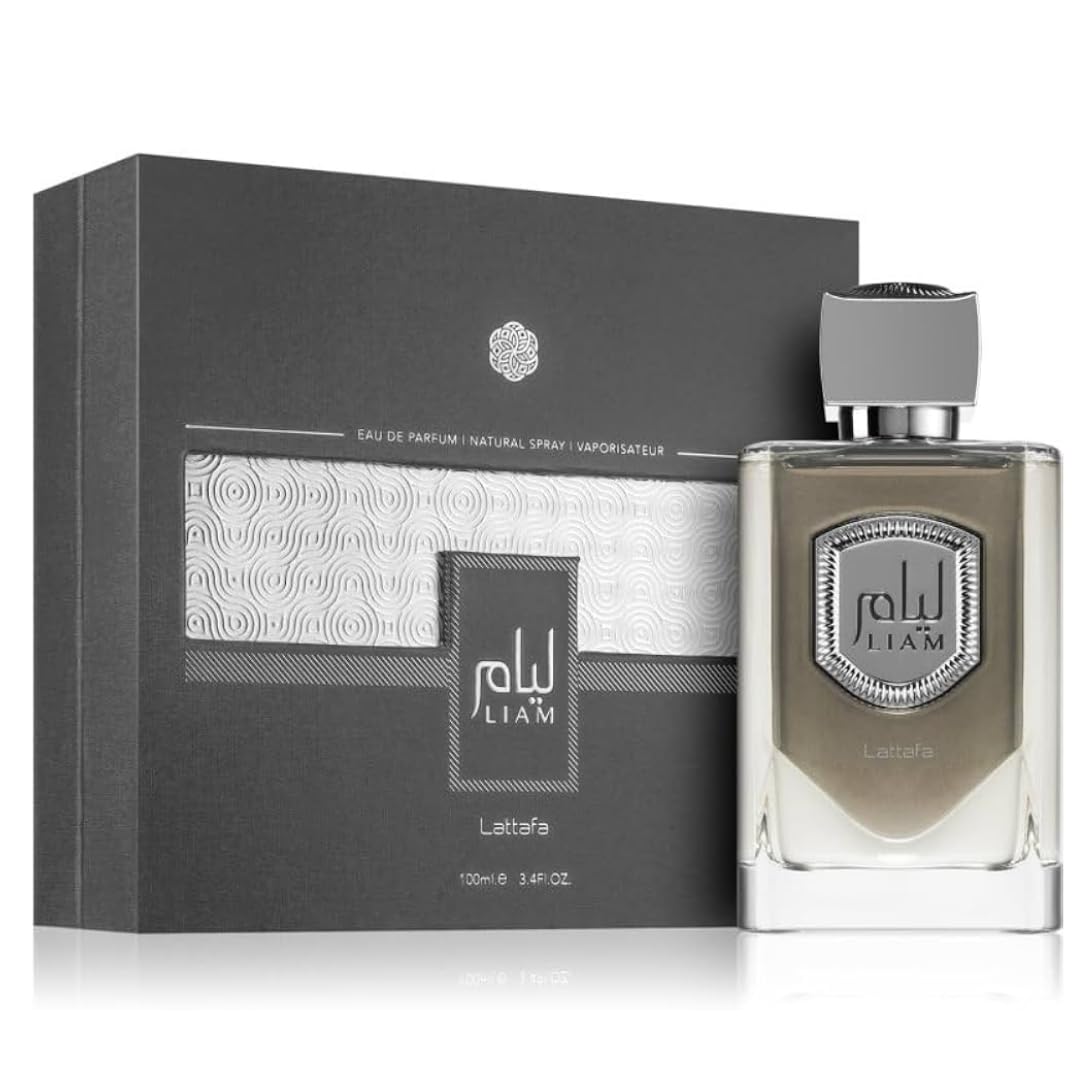 Lattafa Perfumes Liam Grey EDP Spray 100ML (3.4 OZ), fragancias refrescantes y aromáticas para hombres y mujeres.