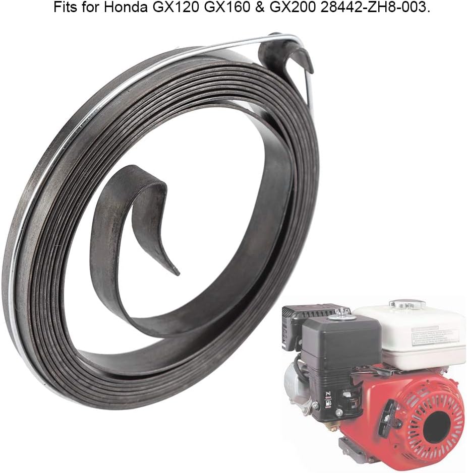 TOPINCN Resorte de arranque de retroceso, resorte de arranque de retroceso para GX120 GX160 GX200 28442 ZH8 003 Pull Starter Motor Cortacésped