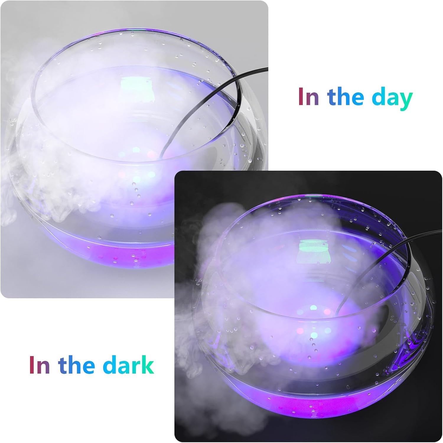 FITNATE Fabricante de niebla de alta potencia, 50.7 fl ozh nebulizador de niebla de gran volumen con 6 luces LED niebla máquina atomizador 50W para