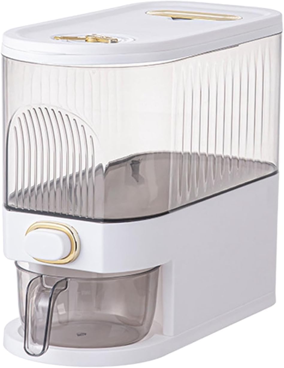 Dispensador de arroz, recipiente de arroz sellado, dispensador de alimentos, contenedor de almacenamiento de alimentos para alimentos secos,