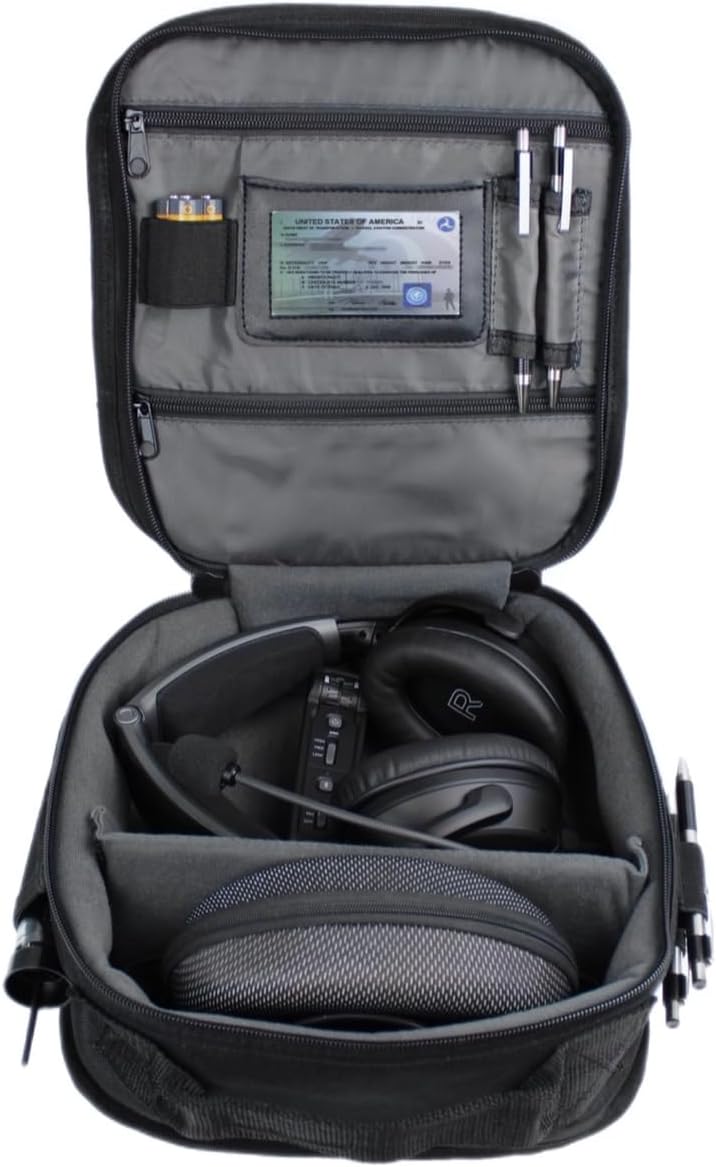 Flight Level Bolsa de auriculares piloto, bolsa de auriculares de aviación