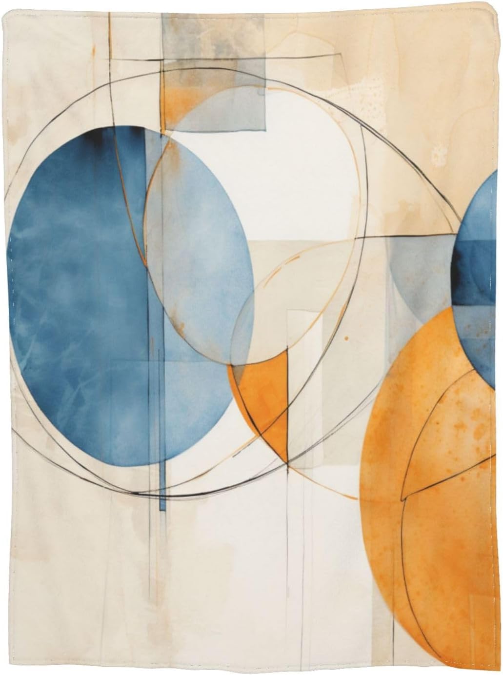 B837 – Manta con patrón abstracto naranja y azul, para todas las estaciones, manta de franela impresa para sofá, cama, silla, habitación, decoración