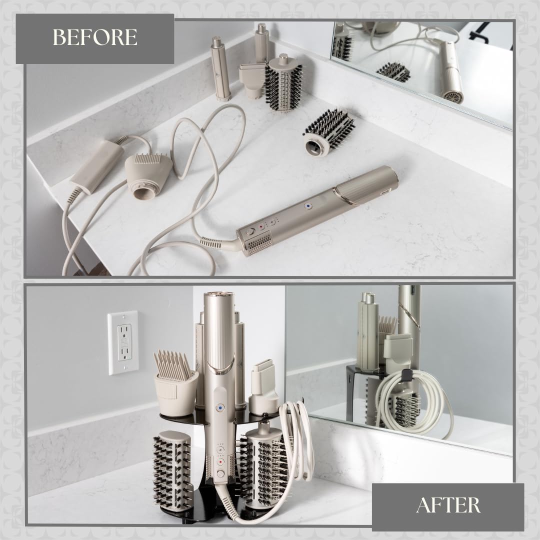Soporte de accesorios para secador de pelo, compatible con Shark FlexStyle, organizador de baño montado en la pared o en la encimera para accesorios