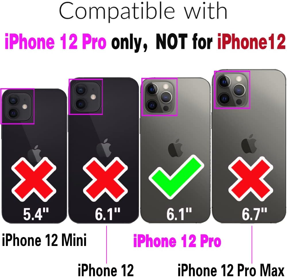 Asuwish Funda de teléfono para iPhone 12 Pro 6.1 con protector de pantalla de vidrio templado Magsafe y soporte delgado para celda dura, accesorios