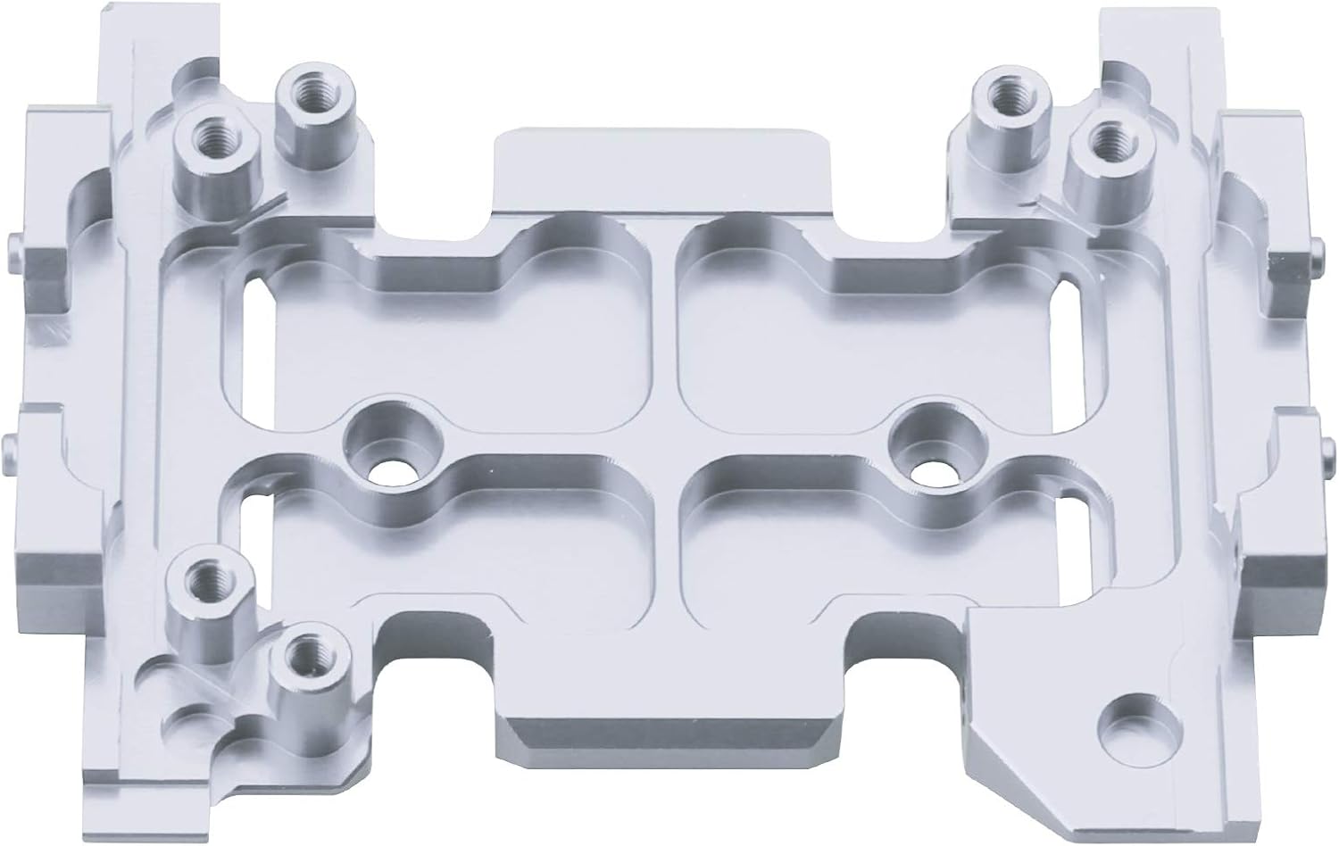 HobbyPark Soporte de placa deslizante de transmisión central de aluminio para Axial SCX10 III Actualizaciones 110 RC Crawler AXI03007 Piezas (Plata)
