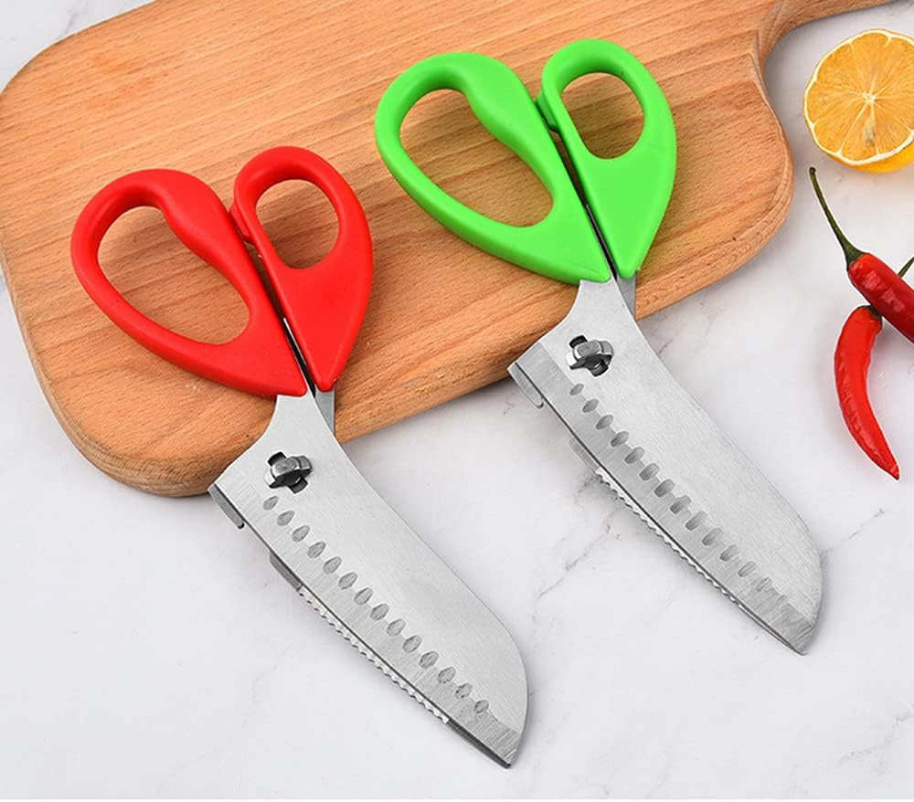 XBLDMJY Tijeras de cocina resistentes Tijeras desmontables Tijeras de cocina multifunción de acero inoxidable (verde)