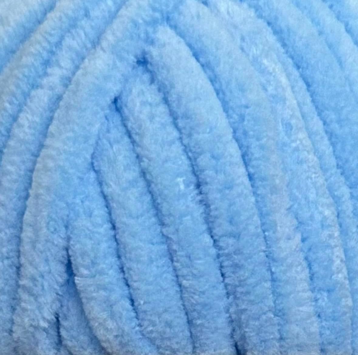 Hilo de terciopelo suave en felpilla para tejer a ganchillo, hilo para tejer manta de bebé, hilo elegante para tejer ganchillo y manualidades (azul