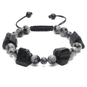 Mens Healing Crystal Tourmaline Bracelet – Black Tourmaline Snowflake Obsidian Beaded Bracelets Fathers Day Graduation Gifts, Mens Chakra Gemstones Mens Healing Crystal Tourmaline Bracelet – Black Tourmaline Snowflake Obsidian Beaded Bracelets Fathers Day Graduation Gifts, Mens Chakra Gemstones