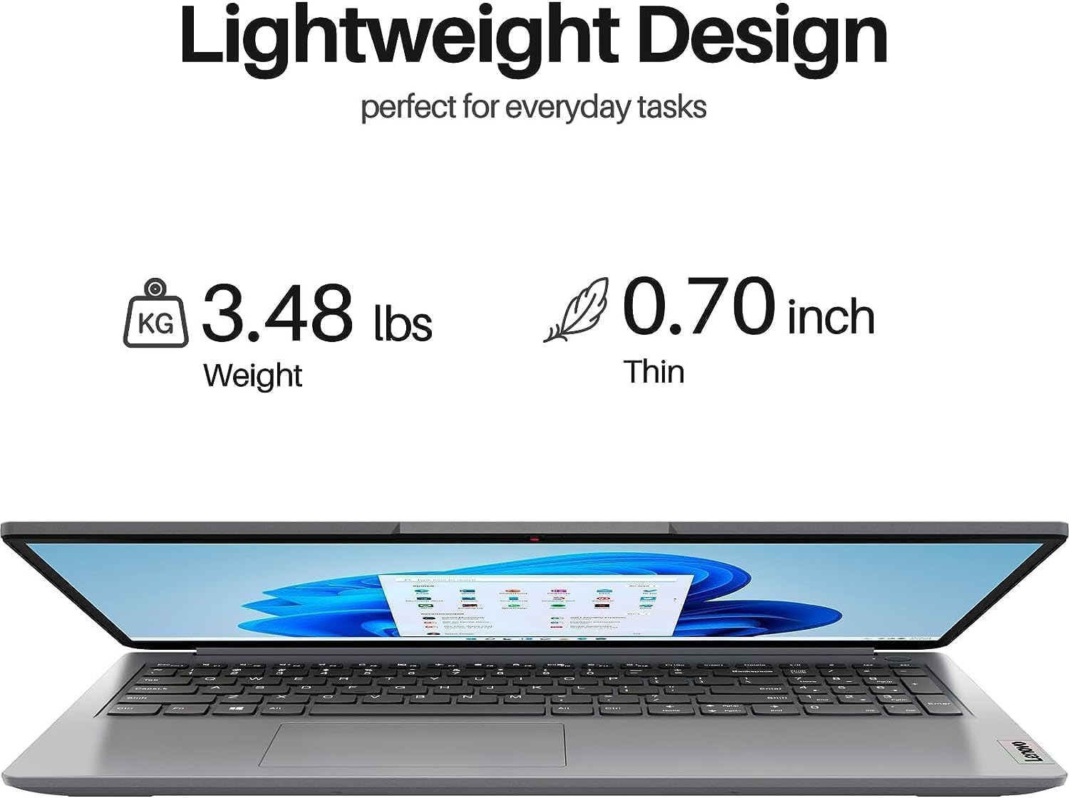 Lenovo IdeaPad 1 Laptop 2024 para negocios y estudiantes, pantalla antirreflejos HD de 15.6 pulgadas, procesador AMD de doble núcleo hasta 3.5 GHz,