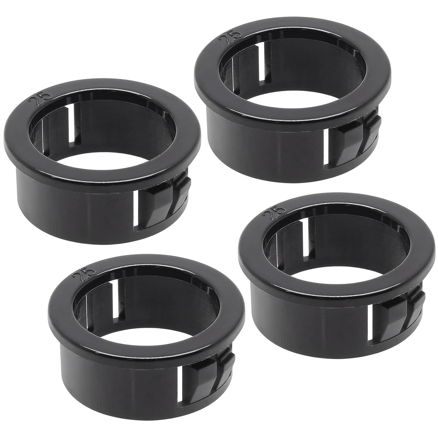 Cionyce 50 bujes de nailon a presión de alambre negro, protectores de ojales de 1 pulgada de diámetro de montaje, buje redondo de manguera de cable