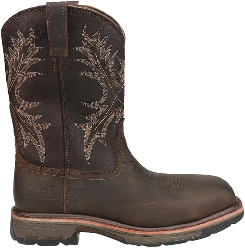 Ariat WorkHog Botas de trabajo impermeables con punta compuesta, punta de seguridad para hombre