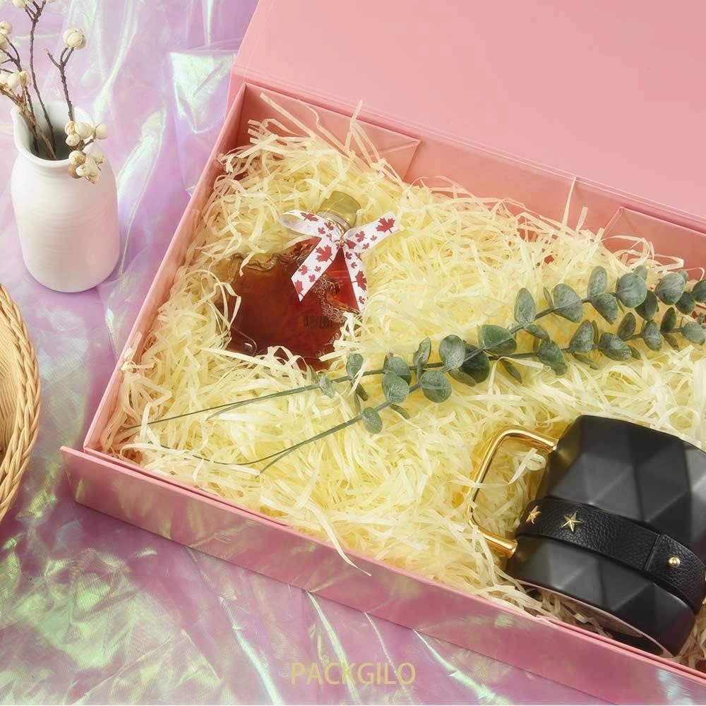 5 cajas de regalo grandes rosas con tapa de 13 x 9 x 4 pulgadas, cajas de propuesta de dama de honor, caja de regalo plegable dura con cierre