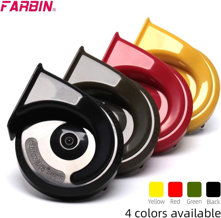 FARBIN Bocina de coche de 12 V de tono altobajo con arnés de relé, bocina eléctrica impermeable para camión, bocina de 12 V, motocicleta (bocina