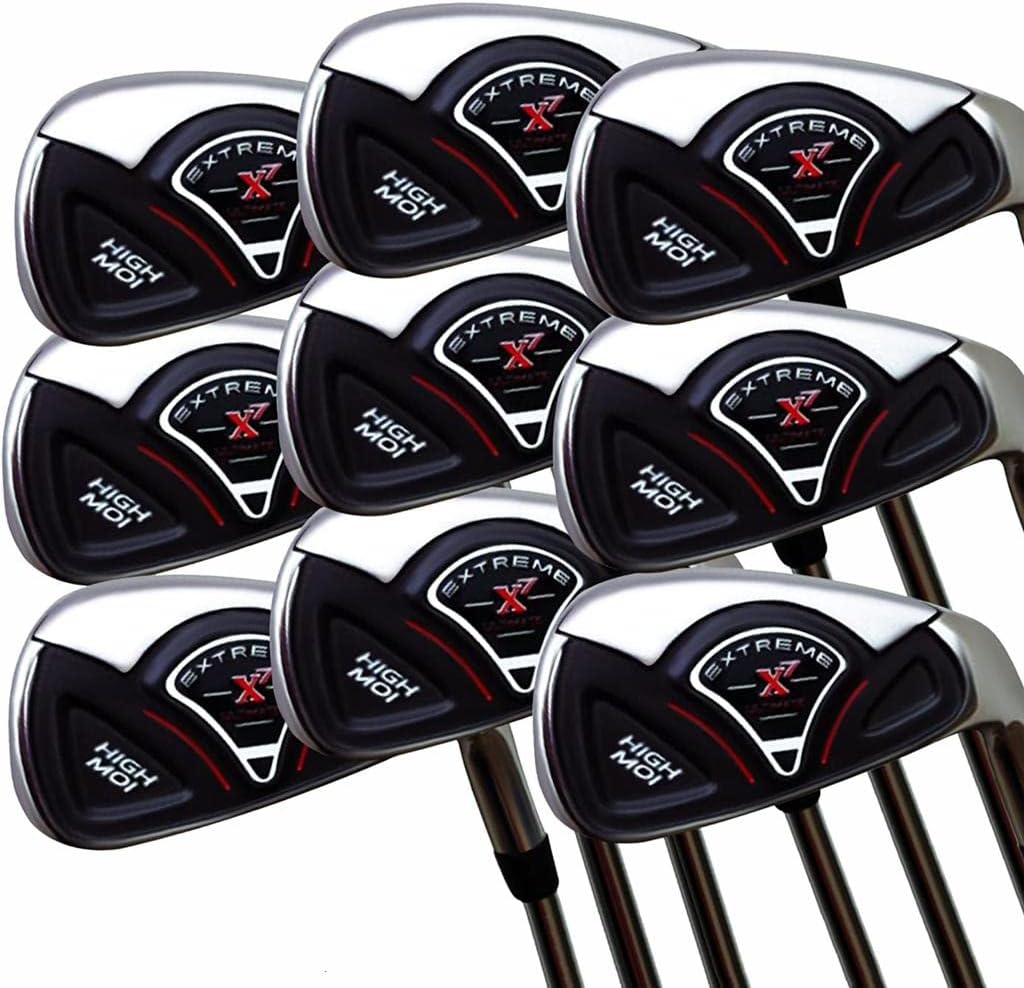 High MOI +2 pulgadas Over XL Big & Tall Senior Juego completo de 9 piezas de hierro para hombres mayores (3-SW) para diestros Senior Flex A Flex